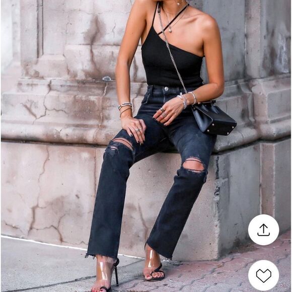 Enza Costa Silk Rib Asymmetrical Strappy Tank - Picture 5 of 13